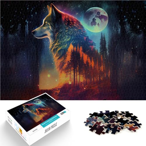 Puzzle 1000 Teile für Erwachsene Bunter Wolf Aus Karton ab 14 Jahren Denksportaufgabe-Spiel Spiele Spielzeug Geschenk。Größe:38x52cm/14.9x20.4Zoll Puzzle 1000 Teile für Erwachsene Bunter Wolf Aus Karton ab 14 Jahren Denksportaufgabe-Spiel Spiele Spielzeug Geschenk。Größe:38x52cm/14.9x20.4Zoll von ZONGJX