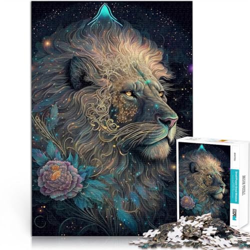 Puzzle 1000 Teile für Erwachsene Cosmic Bloom König der Löwen Aus Holz Geeignet für Personen ab 14 Jahren Intellektuelles Dekompressions-Lernspielzeug Geburtstagsgeschenke。Größe：50x75cm von ZONGJX