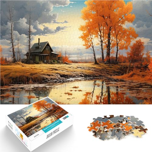 Puzzle 1000 Teile für Erwachsene Herbstlandschaft Aus Karton ab 14 Jahren Denksportaufgabe-Spiel Spiele Spielzeug Geschenk。Größe：26x38cm/10.2x14.9Zoll von ZONGJX