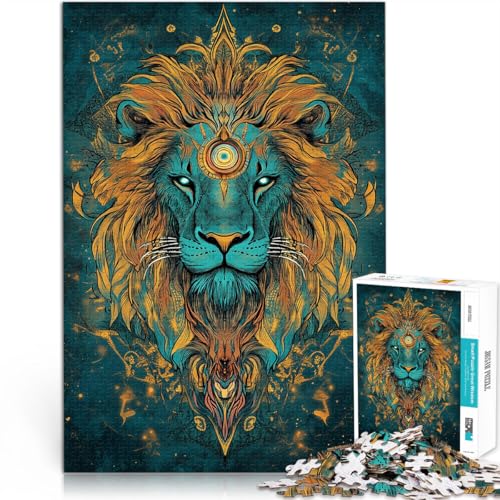 Puzzle 1000 Teile für Erwachsene Majestätischer Löwe Aus Karton ab 14 Jahren Lernspielzeug zum Lernen Weihnachts- und Geburtstagsgeschenke。Größe：38x52cm/14.9x20.4Zoll von ZONGJX