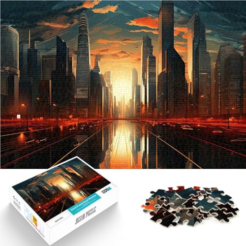 Puzzle 1000 Teile für Erwachsene Moderne Stadtsilhouette Aus Holz ab 14 Jahren Schönes DesignspielSchönes Designspiel EIN Kunstwerk。Größe:50x75cm/19.6x29.5Zoll Puzzle 1000 Teile für Erwachsene Moderne Stadtsilhouette Aus Holz ab 14 Jahren Schönes DesignspielSchönes Designspiel EIN Kunstwerk。Größe:50x75cm/19.6x29.5Zoll von ZONGJX