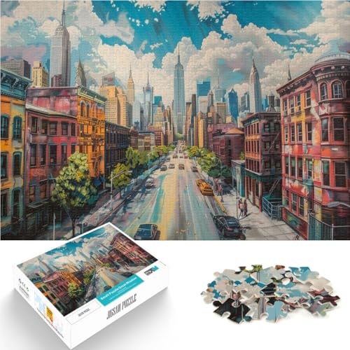 Puzzle 1000 Teile für Erwachsene New York City Aus Karton für Kinder ab 14 Jahren lustige Spiele für die ganze Familie tolles Größe:38x52cm/14.9x20.4Zoll Puzzle 1000 Teile für Erwachsene New York City Aus Karton für Kinder ab 14 Jahren lustige Spiele für die ganze Familie tolles Größe:38x52cm/14.9x20.4Zoll von ZONGJX