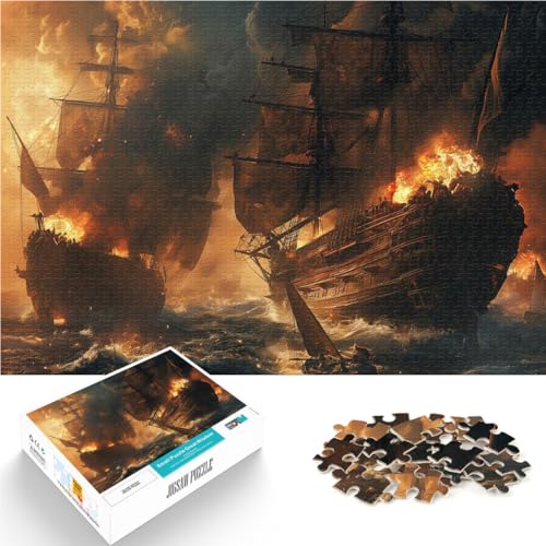 Puzzle 1000 Teile für Erwachsene Piratenschiff im Kampf Aus Holz Geeignet für Personen ab 14 Jahren Anti-Stress-Lernspielzeug Geburtstagsgeschenk, Geschenke, Wandkunst。Größe:50x75cm/19.6x29.5Zoll Puzzle 1000 Teile für Erwachsene Piratenschiff im Kampf Aus Holz Geeignet für Personen ab 14 Jahren Anti-Stress-Lernspielzeug Geburtstagsgeschenk, Geschenke, Wandkunst。Größe:50x75cm/19.6x29.5Zoll von ZONGJX
