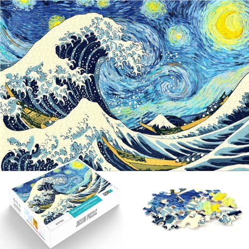 Puzzle 1000 Teile für Erwachsene sternenklare Nacht große Welle Geeignet für Kinder ab 14 Jahren Jedes Stück ist EIN Unikat – Lustiges und herausforderndes Spiel für die ganze Familie Geschenkideen。 von ZONGJX
