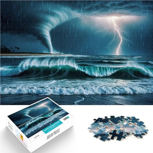 Puzzle 1000 Teile für Erwachsene und Jugendliche Tropischer Tornado-Blitz Aus Karton Geeignet für Kinder ab 14 Jahren Anti-Stress-Familienspiel schwierige Herausforderung Geschenkideen。Größe：26x38cm von ZONGJX