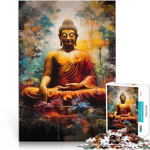 Puzzle für Erwachsene, 1000 Teile Buddha-Gemälde Aus Karton ab 14 Jahren Denksportaufgabe-Spiel Spiele Spielzeug Geschenk。Größe：26x38cm/10.2x14.9Zoll von ZONGJX