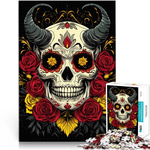 Puzzle für Erwachsene, 1000 Teile Bunte Totenkopfkunst Aus Karton ab 14 Jahren Intellektuelles Spiel Geschenk zum Geburtstag。Größe:38x52cm/14.9x20.4Zoll Puzzle für Erwachsene, 1000 Teile Bunte Totenkopfkunst Aus Karton ab 14 Jahren Intellektuelles Spiel Geschenk zum Geburtstag。Größe:38x52cm/14.9x20.4Zoll von ZONGJX