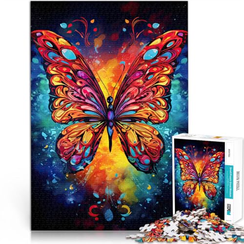 Puzzle für Erwachsene, 1000 Teile Bunter Schmetterling Aus Karton ab 14 Jahren Kunstwerk Schwierige Harte Geschenke für Frauen Männer。Größe：26x38cm/10.2x14.9Zoll von ZONGJX