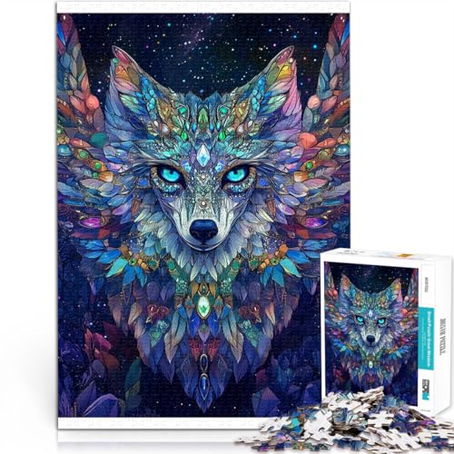 Puzzle für Erwachsene, 1000 Teile Farbwolf Aus Karton für Kinder ab 14 Jahren Pädagogisches Lernspielzeug Familienspiele Geburtstagsgeschenk。Größe：38x52cm/14.9x20.4Zoll von ZONGJX