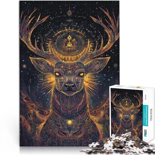 Puzzle für Erwachsene, 1000 Teile Hirschtotem Aus Karton ab 14 Jahren Heimdekoration Schenkung von Kunstwerken。Größe:38x52cm/14.9x20.4Zoll Puzzle für Erwachsene, 1000 Teile Hirschtotem Aus Karton ab 14 Jahren Heimdekoration Schenkung von Kunstwerken。Größe:38x52cm/14.9x20.4Zoll von ZONGJX