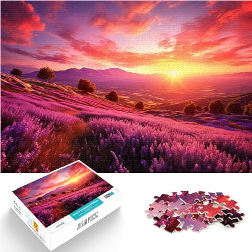 Puzzle für Erwachsene, 1000 Teile Lavendelfelder Aus Karton für Kinder ab 14 Jahren für Lernspiel-Herausforderungsspielzeug Geschenk zum Geburtstag。Größe：38x52cm/14.9x20.4Zoll von ZONGJX