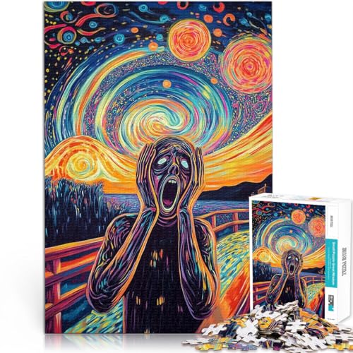 Puzzle für Erwachsene, 1000 Teile Psychedelische Kunst~ Aus Karton für Kinder ab 14 Jahren Herausforderndes Spiel Spiele Spielzeug Geschenk。Größe：26x38cm/10.2x14.9Zoll von ZONGJX