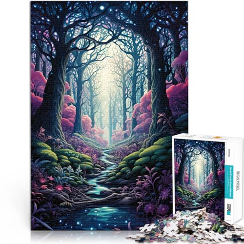 Puzzle für Erwachsene, 1000 Teile Trippy Waldkunst Aus Karton ab 14 Jahren Schönes DesignspielSchönes Designspiel EIN Kunstwerk。Größe：26x38cm/10.2x14.9Zoll von ZONGJX