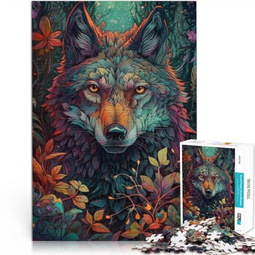 Puzzle für Erwachsene 1000 Teile Abstrakter Wolf Aus Holz Geeignet für Kinder ab 14 Jahren Stressabbau Interessante Geschenke zur Stressreduzierung。Größe：50x75cm/19.6x29.5Zoll von ZONGJX