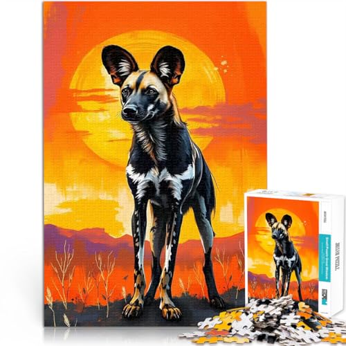Puzzle für Erwachsene 1000 Teile Afrikanischer Wildhund Sonnenuntergang Aus Holz für Kinder ab 14 Jahren lustige Spiele für die ganze Familie tolles Größe:50x75cm/19.6x29.5Zoll Puzzle für Erwachsene 1000 Teile Afrikanischer Wildhund Sonnenuntergang Aus Holz für Kinder ab 14 Jahren lustige Spiele für die ganze Familie tolles Größe:50x75cm/19.6x29.5Zoll von ZONGJX