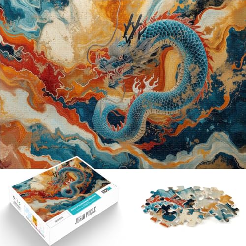 Puzzle für Erwachsene 1000 Teile Bunter Drache Aus Holz für 14+ Familienaktivitäten Geburtstagsgeschenk。Größe:50x75cm/19.6x29.5Zoll Puzzle für Erwachsene 1000 Teile Bunter Drache Aus Holz für 14+ Familienaktivitäten Geburtstagsgeschenk。Größe:50x75cm/19.6x29.5Zoll von ZONGJX