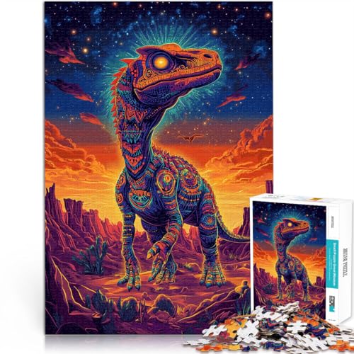 Puzzle für Erwachsene 1000 Teile Dinosaurier-Kunst Aus Karton ab 14 Jahren Trainieren Sie Ihr Gehirn und Ihre Hände Weihnachtsspiel Geschenke。Größe：38x52cm/14.9x20.4Zoll von ZONGJX