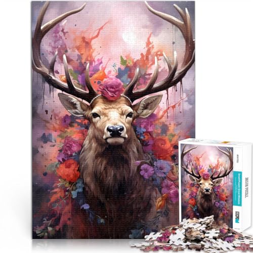Puzzle für Erwachsene 1000 Teile Elch, die königliche Schönheit Aus Karton für Kinder ab 14 Jahren Anspruchsvoll, Aber lustig und humorvoll Tolles Geschenk。Größe：38x52cm/14.9x20.4Zoll von ZONGJX
