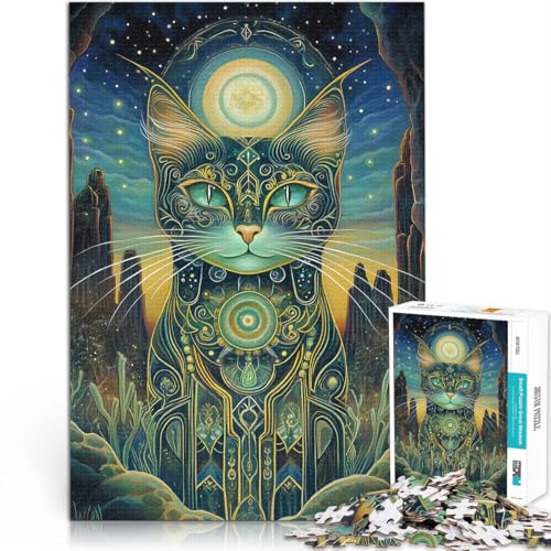 Puzzle für Erwachsene 1000 Teile Farbe Katze Aus Karton für Kinder ab 14 Jahren Lernspiel für Familien Lernen pädagogisches Geschenk。Größe：38x52cm/14.9x20.4Zoll von ZONGJX