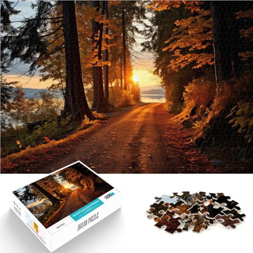 Puzzle für Erwachsene 1000 Teile Herbstlandschaft Aus Holz Geeignet für Personen ab 14 Jahren Lernspielzeug Weihnachtsspiel Geschenke。Größe：50x75cm/19.6x29.5Zoll von ZONGJX