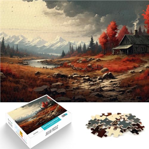 Puzzle für Erwachsene 1000 Teile Herbstlandschaft Aus Karton ab 14 Jahren Spielzeug-Wanddekoration Geburtstags- und einzigartige Geschenke。Größe：38x52cm/14.9x20.4Zoll von ZONGJX