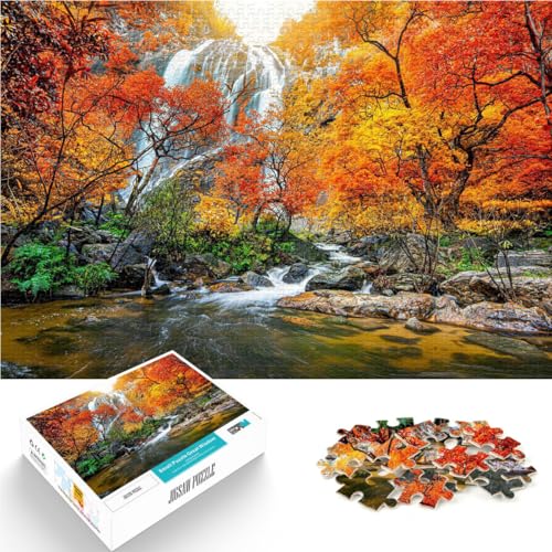 Puzzle für Erwachsene 1000 Teile Herbstwald in Thailand Aus Holz ab 14 Jahren Pädagogisches Spielzeug zum Lernen Geschenke für Freunde und Familie。Größe：50x75cm/19.6x29.5Zoll von ZONGJX