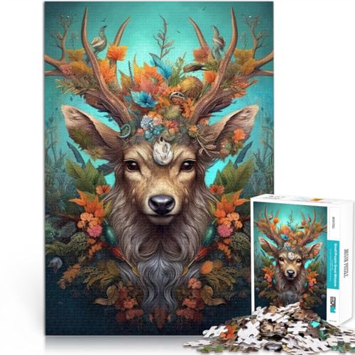 Puzzle für Erwachsene 1000 Teile Hirsch mit Blumen Aus Karton für Kinder ab 14 Jahren Lernspiele Wichtelgeschenke。Größe:26x38cm/10.2x14.9Zoll Puzzle für Erwachsene 1000 Teile Hirsch mit Blumen Aus Karton für Kinder ab 14 Jahren Lernspiele Wichtelgeschenke。Größe:26x38cm/10.2x14.9Zoll von ZONGJX