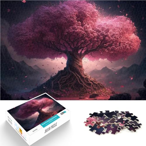 Puzzle für Erwachsene 1000 Teile Kirschblütenbaum Aus Karton ab 14 Jahren Spielzeug-Wanddekoration Geburtstags- und einzigartige Geschenke。Größe：26x38cm/10.2x14.9Zoll von ZONGJX