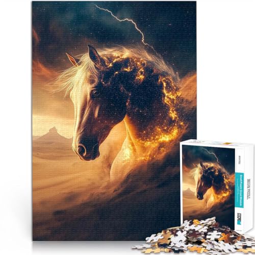 Puzzle für Erwachsene 1000 Teile Pferd im Wüstensturm Aus Karton für Kinder ab 14 Jahren Intellektuelles Dekompressions-Lernspielzeug Geburtstagsgeschenke。Größe:26x38cm/10.2x14.9Zoll Puzzle für Erwachsene 1000 Teile Pferd im Wüstensturm Aus Karton für Kinder ab 14 Jahren Intellektuelles Dekompressions-Lernspielzeug Geburtstagsgeschenke。Größe:26x38cm/10.2x14.9Zoll von ZONGJX