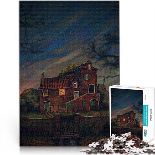 Puzzle für Erwachsene 1000 Teile Scheunen bei Nacht Aus Karton für 14+ Anspruchsvolles Spiel und Familienspiel tolles Größe：38x52cm/14.9x20.4Zoll von ZONGJX