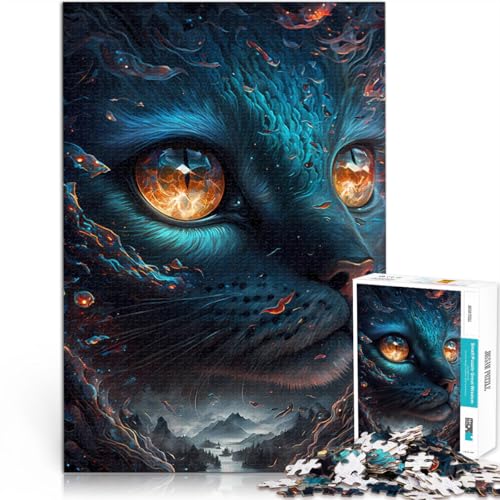 Puzzle für Erwachsene 1000 Teile Scottish Fold Katze Aus Karton Geeignet für Kinder ab 14 Jahren Denksportaufgabe-Spiel Spiele Spielzeug Geschenk。Größe：26x38cm/10.2x14.9Zoll von ZONGJX