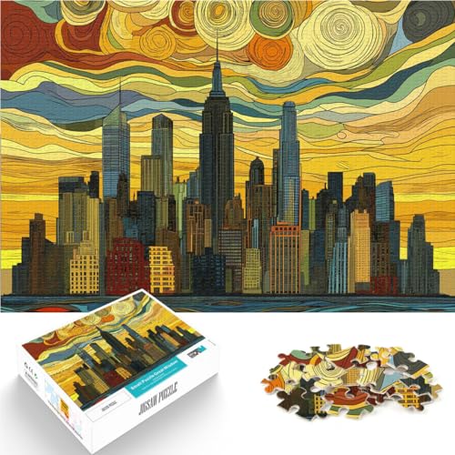 Puzzle für Erwachsene 1000 Teile Skyline von New York City in der Van Gogh Street Aus Karton ab 14 Jahren Heimdekoration Schenkung von Kunstwerken。Größe:26x38cm/10.2x14.9Zoll Puzzle für Erwachsene 1000 Teile Skyline von New York City in der Van Gogh Street Aus Karton ab 14 Jahren Heimdekoration Schenkung von Kunstwerken。Größe:26x38cm/10.2x14.9Zoll von ZONGJX