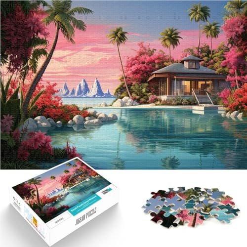 Puzzle für Erwachsene 1000 Teile Tropische Kurzurlaube Aus Holz für und ab 14 Jahren Lernspiele für Erwachsene und Jugendliche Kunstwerk Geschenk。Größe：50x75cm/19.6x29.5Zoll von ZONGJX