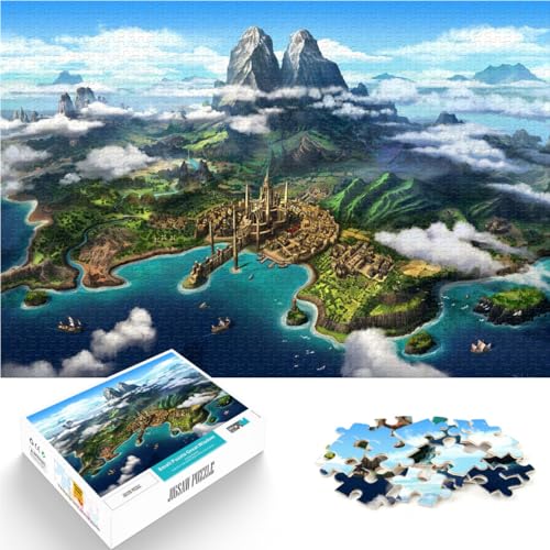 Puzzle für Erwachsene 1000 Teile Unbekannte Insel Aus Holz Geeignet für Kinder ab 14 Jahren Puzzle für Lernspiel zum Geburtstag und Weihnachten。Größe：50x75cm/19.6x29.5Zoll von ZONGJX