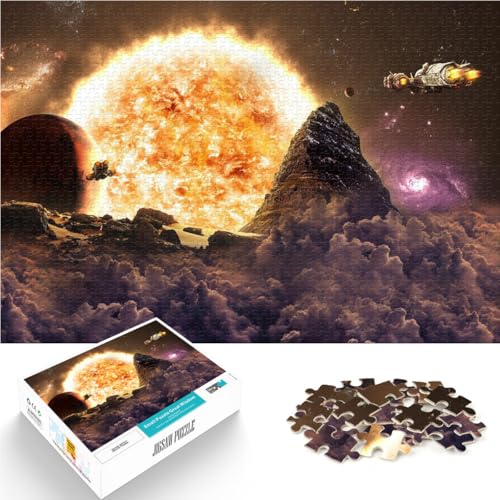 Puzzle für Erwachsene 1000 Teile Weltraum Planet Fantasy Sonne Aus Karton für und ab 14 Jahren Lernspiele, Heimdekorationsspiel. Spiele Spielzeug Geschenk。Größe：26x38cm/10.2x14.9Zoll von ZONGJX