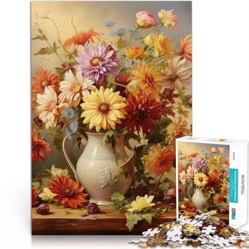 Puzzles für Erwachsene 1000 Puzzles Herbstblumen Aus Holz für 14+ Hands-on-Spiel Geschenke für Freunde und Familie。Größe：50x75cm/19.6x29.5Zoll von ZONGJX