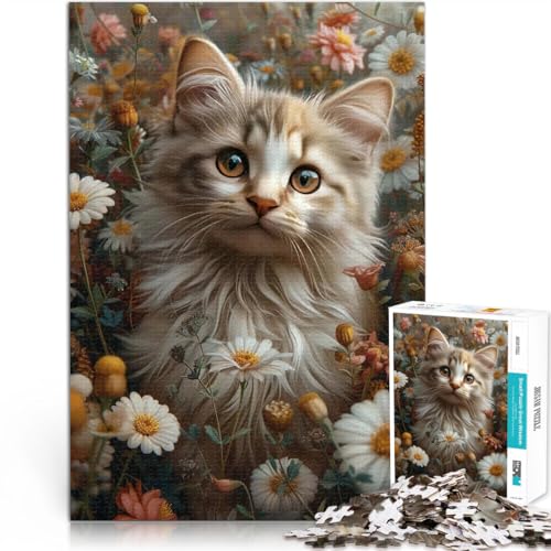Puzzles für Erwachsene 1000 Puzzles Katze mit Blumen Aus Karton für 14+ Schwierig zu vervollständigen, Aber lustig und humorvoll Geburtstagsgeschenk。Größe:38x52cm/14.9x20.4Zoll Puzzles für Erwachsene 1000 Puzzles Katze mit Blumen Aus Karton für 14+ Schwierig zu vervollständigen, Aber lustig und humorvoll Geburtstagsgeschenk。Größe:38x52cm/14.9x20.4Zoll von ZONGJX