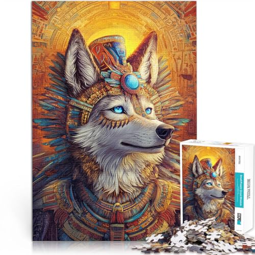 Puzzles für Erwachsene 1000 Puzzles Künstlerisch Farbiger Wolf Aus Karton für 14+ Praktisches Spiel Weihnachtsspiel Geschenke für Frauen。Größe：38x52cm/14.9x20.4Zoll von ZONGJX