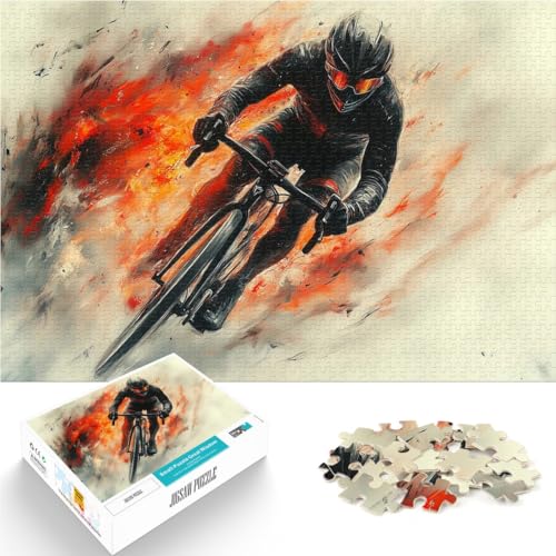 Puzzles für Erwachsene 1000 Puzzles Radfahrer in Bewegung Aus Karton für 14+ Lernspielzeug-Herausforderung Tolle Geschenke und Spielzeuge。Größe：26x38cm/10.2x14.9Zoll von ZONGJX