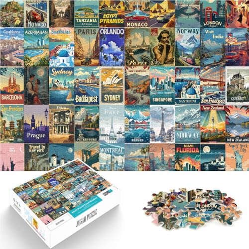 Puzzles für Erwachsene 1000 Puzzles reiseplakat spleißen Kunst Aus Holz für 14+ Lustige Spiele Lustige Aktivitäten für zu Hause, Geburtstagsgeschenke, Reisegeschenke。Größe:50x75cm/19.6x29.5Zoll Puzzles für Erwachsene 1000 Puzzles reiseplakat spleißen Kunst Aus Holz für 14+ Lustige Spiele Lustige Aktivitäten für zu Hause, Geburtstagsgeschenke, Reisegeschenke。Größe:50x75cm/19.6x29.5Zoll von ZONGJX