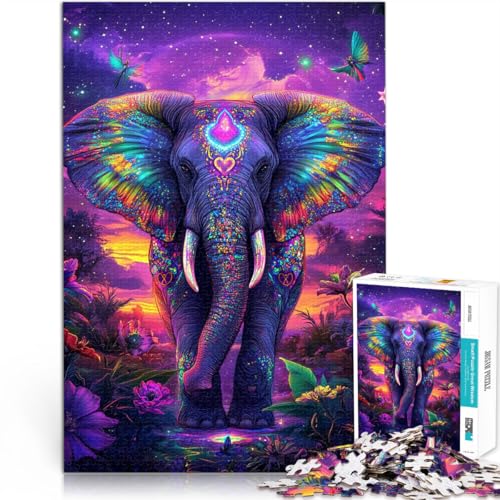 für Erwachsene 1000-Teile-Puzzle Psychedelischer Elefant Aus Karton Geeignet für Kinder ab 14 Jahren Anspruchsvolles Spiel und Familienspiel tolles Größe:26x38cm/10.2x14.9Zoll für Erwachsene 1000-Teile-Puzzle Psychedelischer Elefant Aus Karton Geeignet für Kinder ab 14 Jahren Anspruchsvolles Spiel und Familienspiel tolles Größe:26x38cm/10.2x14.9Zoll von ZONGJX