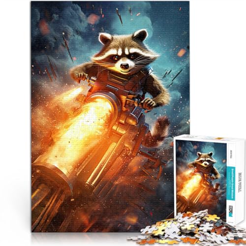 für Erwachsene 1000-Teile-Puzzle Waschbärkunst Aus Karton Geeignet für Kinder ab 14 Jahren Denksportaufgabe-Spiel Spiele Spielzeug Geschenk。Größe：26x38cm/10.2x14.9Zoll von ZONGJX