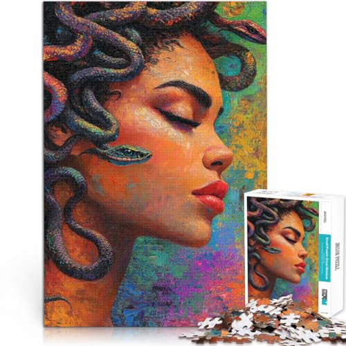 für Erwachsene 1000-teiliges Puzzle Künstlerische Malerei Medusa Aus Karton ab 14 Jahren Hands-on-Spiel Geschenke für Freunde und Familie。Größe：38x52cm/14.9x20.4Zoll von ZONGJX