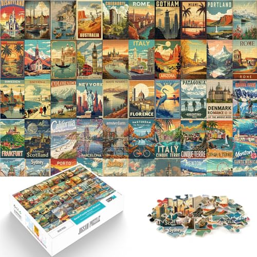 für Erwachsene 1000-teiliges Puzzle reiseplakat spleißen Kunst Aus Holz ab 14 Jahren Wohndeko Als Geschenk für die ganze Familie und Freunde。Größe:50x75cm/19.6x29.5Zoll für Erwachsene 1000-teiliges Puzzle reiseplakat spleißen Kunst Aus Holz ab 14 Jahren Wohndeko Als Geschenk für die ganze Familie und Freunde。Größe:50x75cm/19.6x29.5Zoll von ZONGJX
