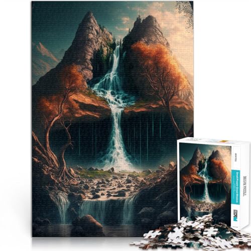 für Erwachsene Puzzles 1000 Teile Puzzles Atemberaubender Wasserfall Aus Karton für und ab 14 Jahren Lernspiele, Heimdekorationsspiel. Spiele Spielzeug Geschenk。Größe：26x38cm/10.2x14.9Zoll von ZONGJX