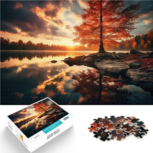 für Erwachsene Puzzles 1000 Teile Puzzles Herbstlandschaft Aus Karton für und ab 14 Jahren Präzisionsschneiden Geschenk zum Geburtstag。Größe：26x38cm/10.2x14.9Zoll von ZONGJX