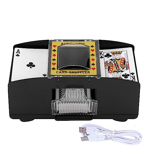 ZONJIE Automatische Kartenmischmaschine 2 Deck, elektronische Casino-Poker-Kartenmischung, USB/AA-Batteriebetrieben – EIN/Zwei Deck-Karten-Shuffle-Sortierer, Kartenspielwerkzeug-Zubehör von ZONJIE