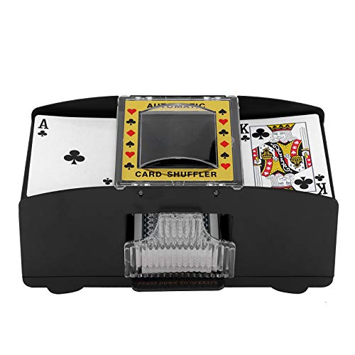 Kartenmischmaschine ,Elektrische Kartenmischmaschine 2 Deck, elektronische Casino-Poker-Kartenmischung, batteriebetrieben, Ein/Zwei Deck-Karten-Mischung, Kartenspiel-Zubehör von ZONJIE