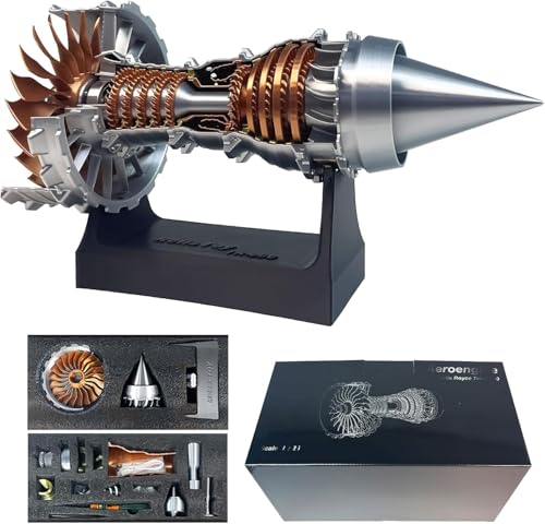 ZONSGIN Desktop-Motion-Spielzeug: Jet-Engine-Modell, Modellbausatz, Physik, Erwachsene, Unisex – Erwachsene, Konstruktionsfähigkeiten, Exploratorische Fähigkeit, 28 cm, 7.08 x 11 x 7.48 inches von ZONSGIN