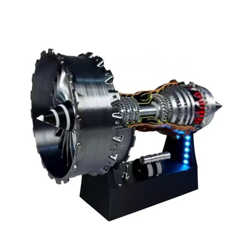 Motor Modell, TR900 Turbofan Engine Modell, Einstellbare Geschwindigkeit Flugzeugmotor mit Licht, Mechanische Wissenschaft Bildung Spielzeug Geschenk Dekor für Erwachsene, 28cm (Fertige Version) von ZONSGIN